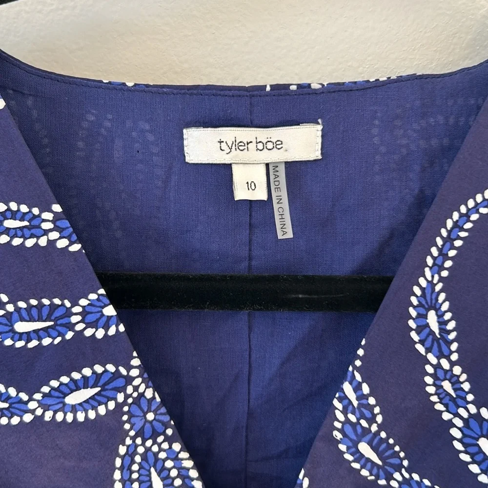 Tyler Boe Beautiful Blue Dress size 10 100% Cotton Natural Fibers - Picture 4 of 8